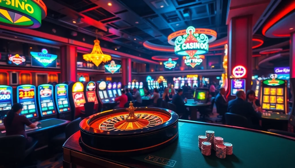Experience the excitement of casino gaming at https://188v.ink/ with vibrant tables, slot machines, and roulette wheels.