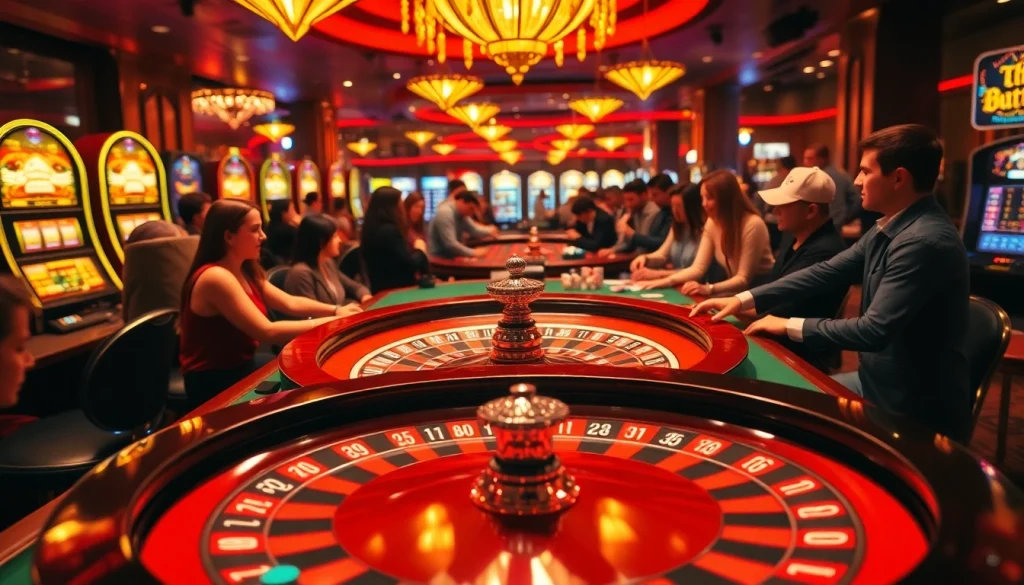 Players placing bets at a vibrant GO8 casino roulette table, showcasing excitement and strategy.